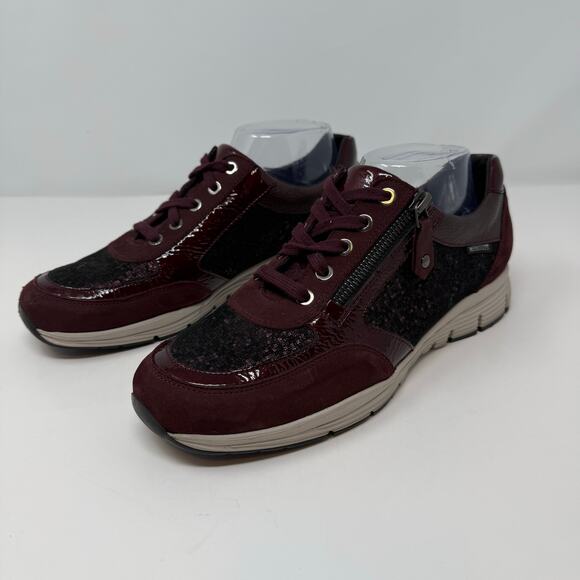 Mephisto YLONA Sneakers Women's 8.5 Marron Patent Leather Accents Metallic - Picture 10 of 13